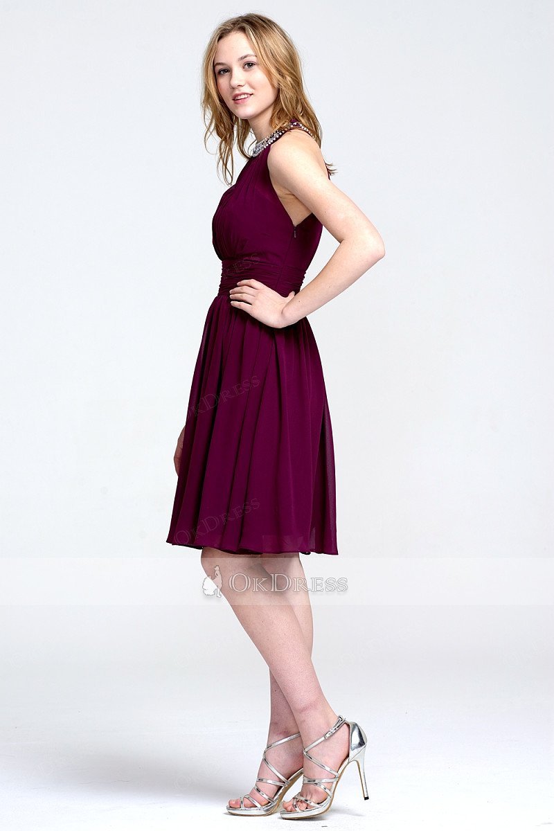 Retro A-line/Princess Halter Lace Appliqued Beading Long Chifffon Prom Dresses main image 1
