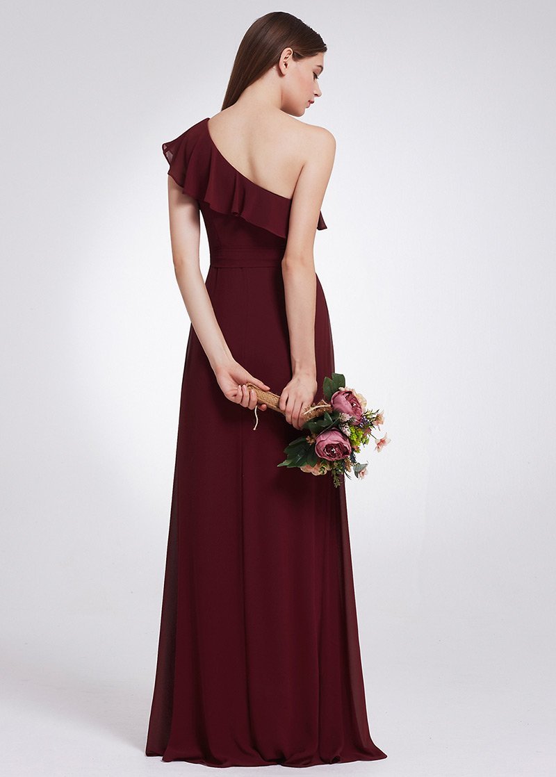 Stylish Burgundy Bridesmaid Dress  Okeydress