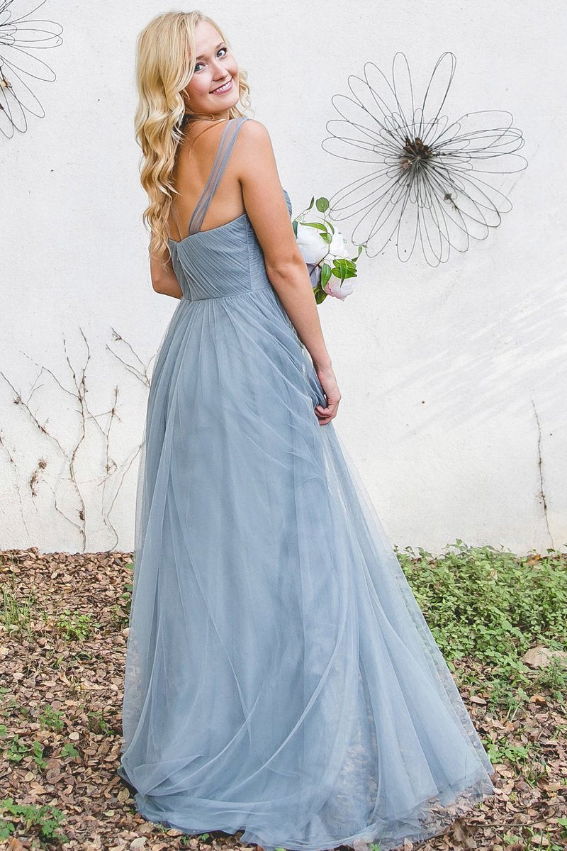 Light blue bridesmaid cheap dresses with sleeves