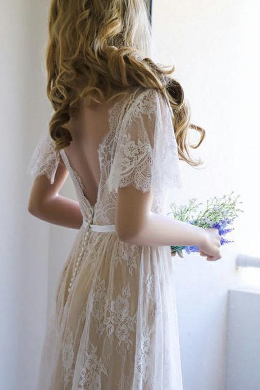 navy blue dress for baby girl Plus Size Elegant A-Line Chiffon Wedding Dress with Lace Sleeves