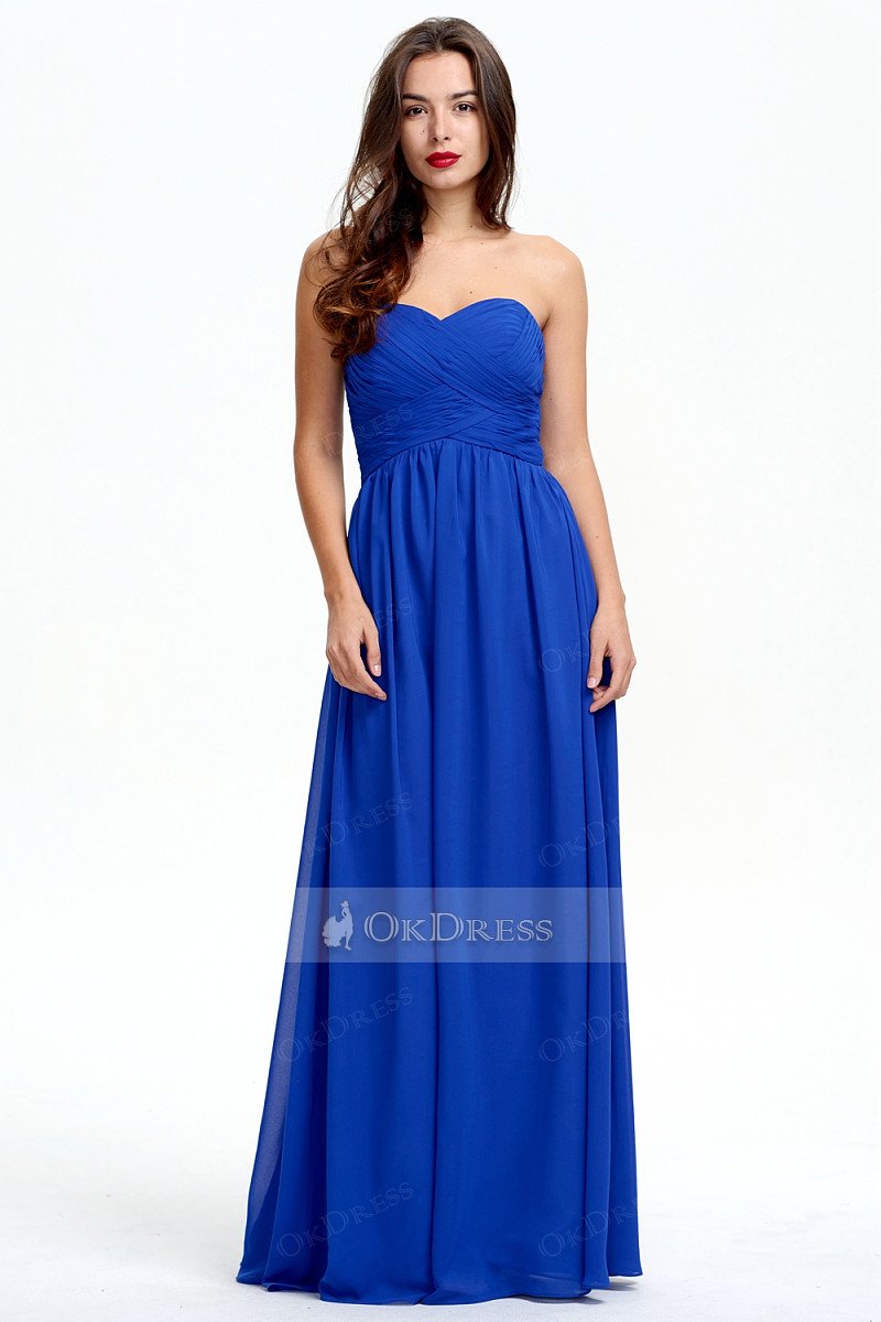 New Arrival Chiffon Sweetheart A-line Floor-length Bridesmaid Dress