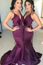 Modern Mermaid Deep V-Neck Bridesmaid Dresses