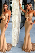 Stunning A-Line V-Neck Elastic Satin Bridesmaid Dresses with Split