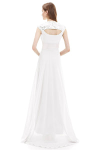 OKdress Chiffon Long White Formal Prom Dress