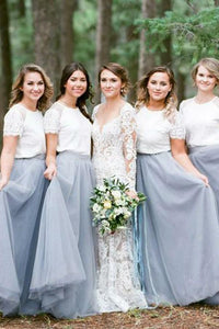 Colored Long Tulle Bridesmaid Dresses