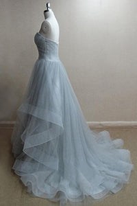 A-Line Sweetheart Organza Long Prom Dresses