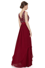 Red A-line Floor-length Sleeveless Evening Gown 2019