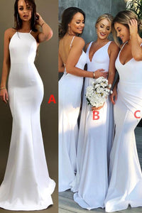 Sexy White Long Bridesmaid Dresses