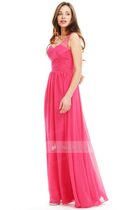 Watermelon Open Back Beaded Long Sexy Prom Dress for Women