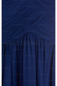 Dark Royal Blue A-line Sweetheart Strapless Long Prom Dresses
