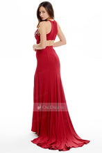 Cheap Halter Sheath/Column Jersey Beading Evening Dresses