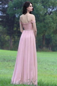 Elegant Chiffon Off-the-Shoulder Bridesmaid Dress