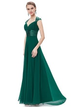OKdress Chiffon Long Dark Green Formal Prom Dress