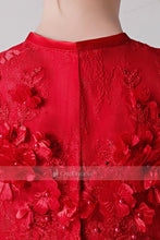 Red Flower Girl Dresses with Sleeves
