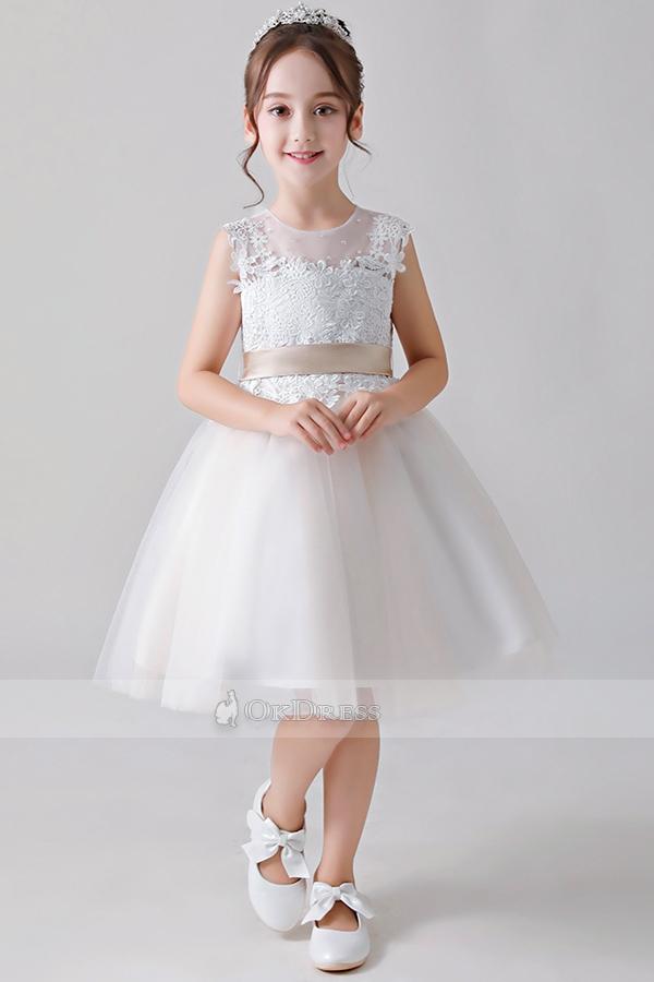 Sexy Jewel Neckline Flower Girl Dresses