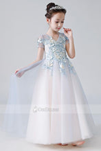 Colored V-Neck Neckline Flower Girl Dresses