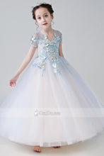 Colored V-Neck Neckline Flower Girl Dresses