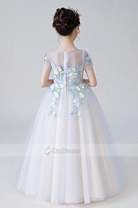 Colored V-Neck Neckline Flower Girl Dresses