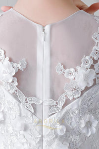 A-Line Jewel Neckline Flower Girl Dresses