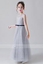 Elegant Long Flower Girl Dresses with Belt