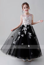 Colored Sleeveless Flower Girl Dresses with Hand-made Flowers