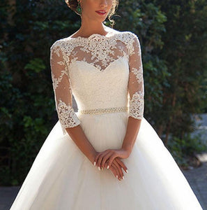 Ball Gown Lace Wedding Dresses with Sleeves