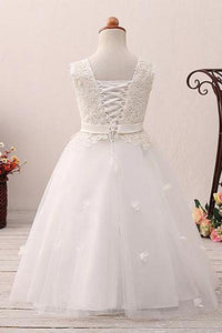 Lace Tutu Sleeveless Scoop Neck Flower Girl Dress