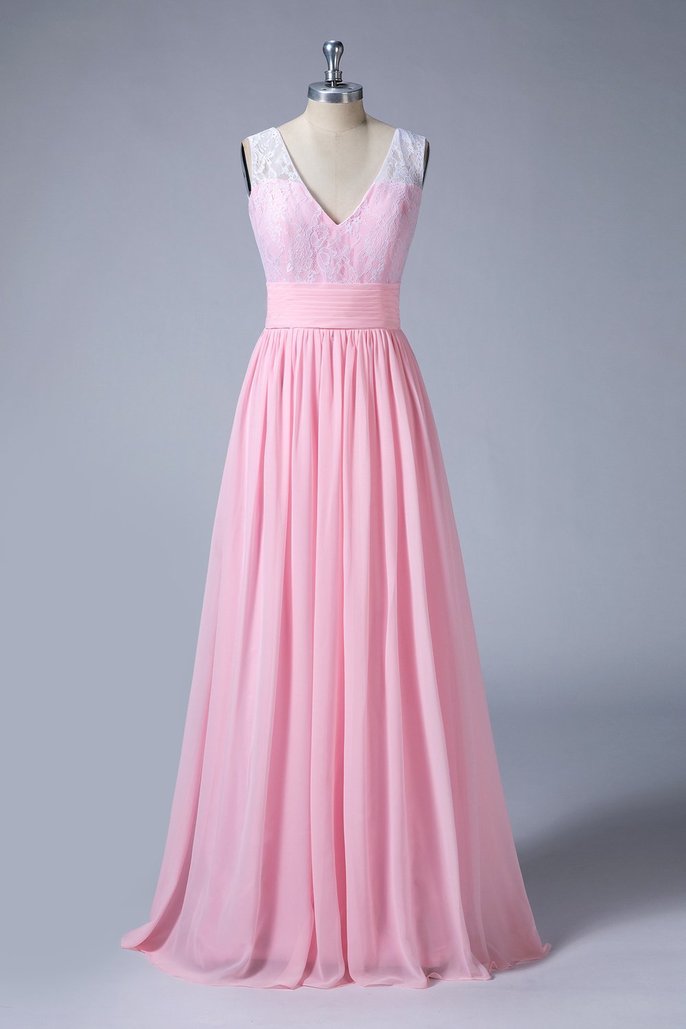 V-Neck Sleeveless A-Line Long Bridesmaid Dresses