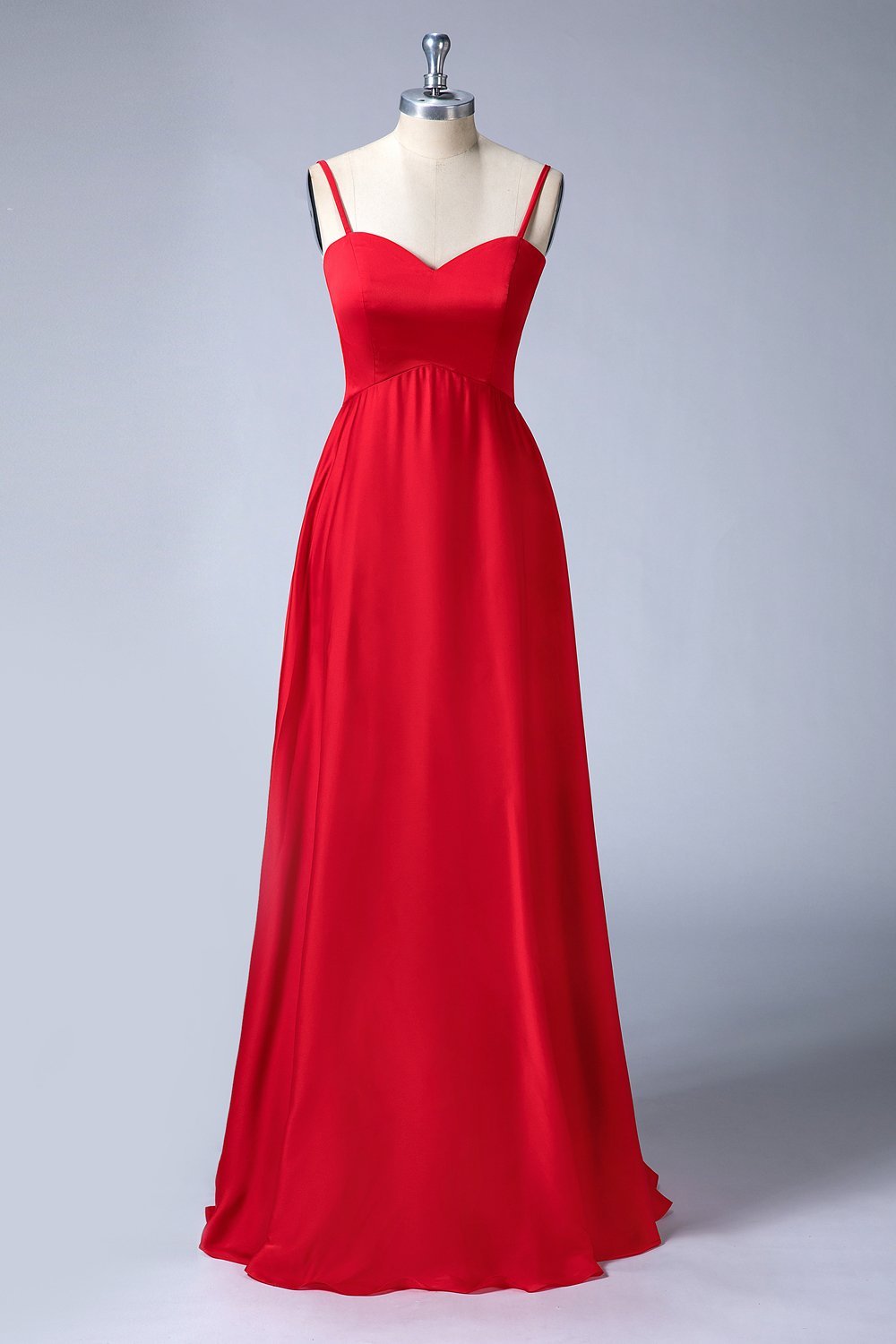 Spaghetti Straps Sweetheart Long Bridesmaid Dresses