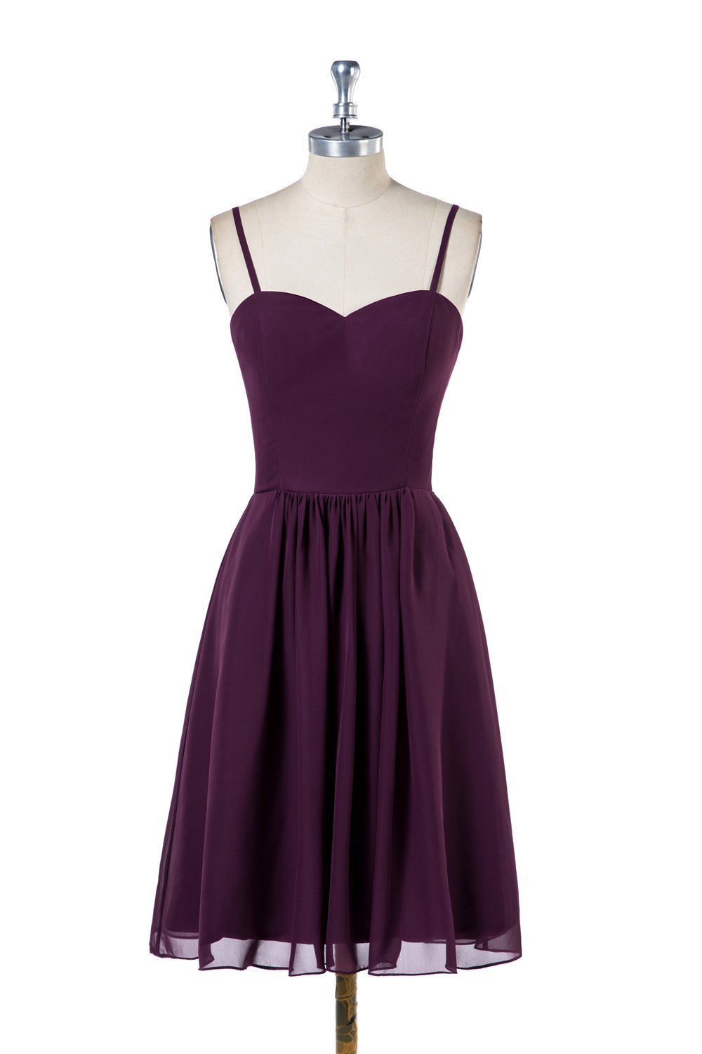 Spaghetti Straps Simple Knee-Length Bridesmaid Dress