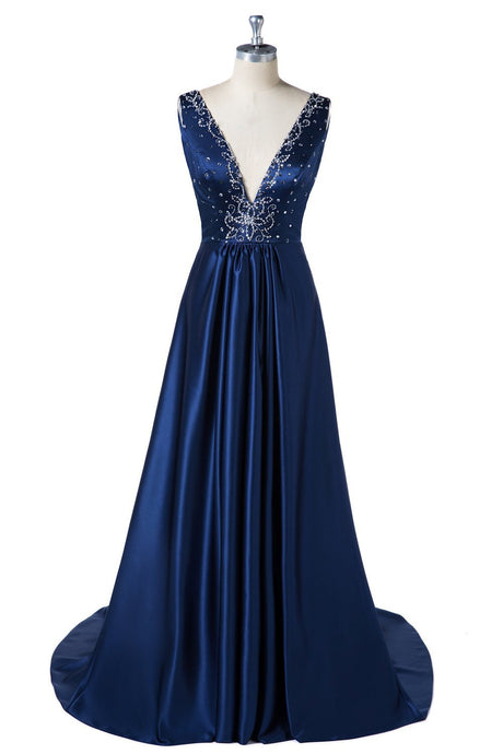 Deep V-Neck Beading Formal Dresses