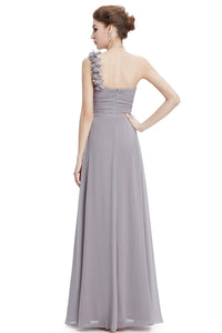 One-Shoulder Empire Waist Floor-Length Bridesmaids Dress