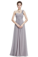 One-Shoulder Empire Waist Floor-Length Bridesmaids Dress