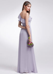 One-shoulder Lilac Bridesmaid Dress