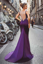 Elegant Mermaid Satin Beading Evening Dresses