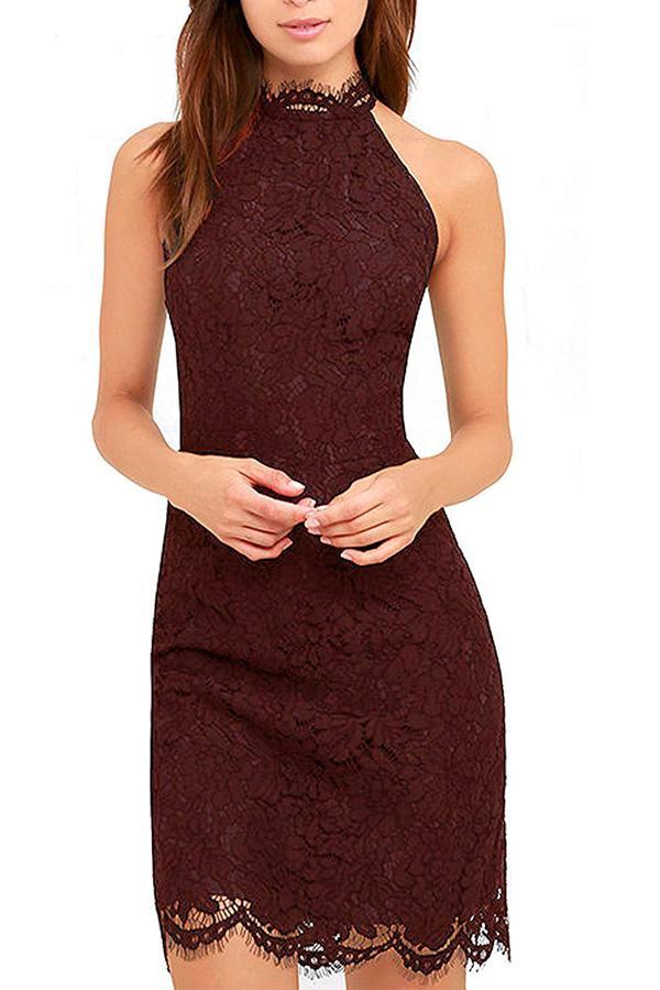 Halter Lace Cocktail Dresses Wedding Guest Dress Okeydress Halter Lace Cocktail Dresses Wedding Guest Dress Okeydress