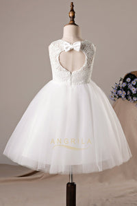 A-line/Princess Tulle & Lace Flower Girl Dresses with Bows