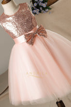 A-line/Princess Sequined Sleeveless Flower Girl Dresses with Bows