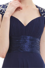 OKdress Chiffon Long Dark Navy Formal Prom Dress