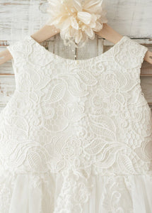 Sleeveless A-Line/Princess Knee-Length Flower Girl Dress With Bow(s)