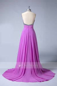 Halter Sweetheart Beading Prom Dresses