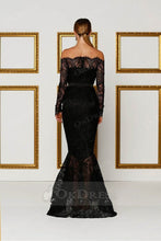 Black Off-the-shoulder Long Sleeves Trumpet/Mermaid Evening Gowns