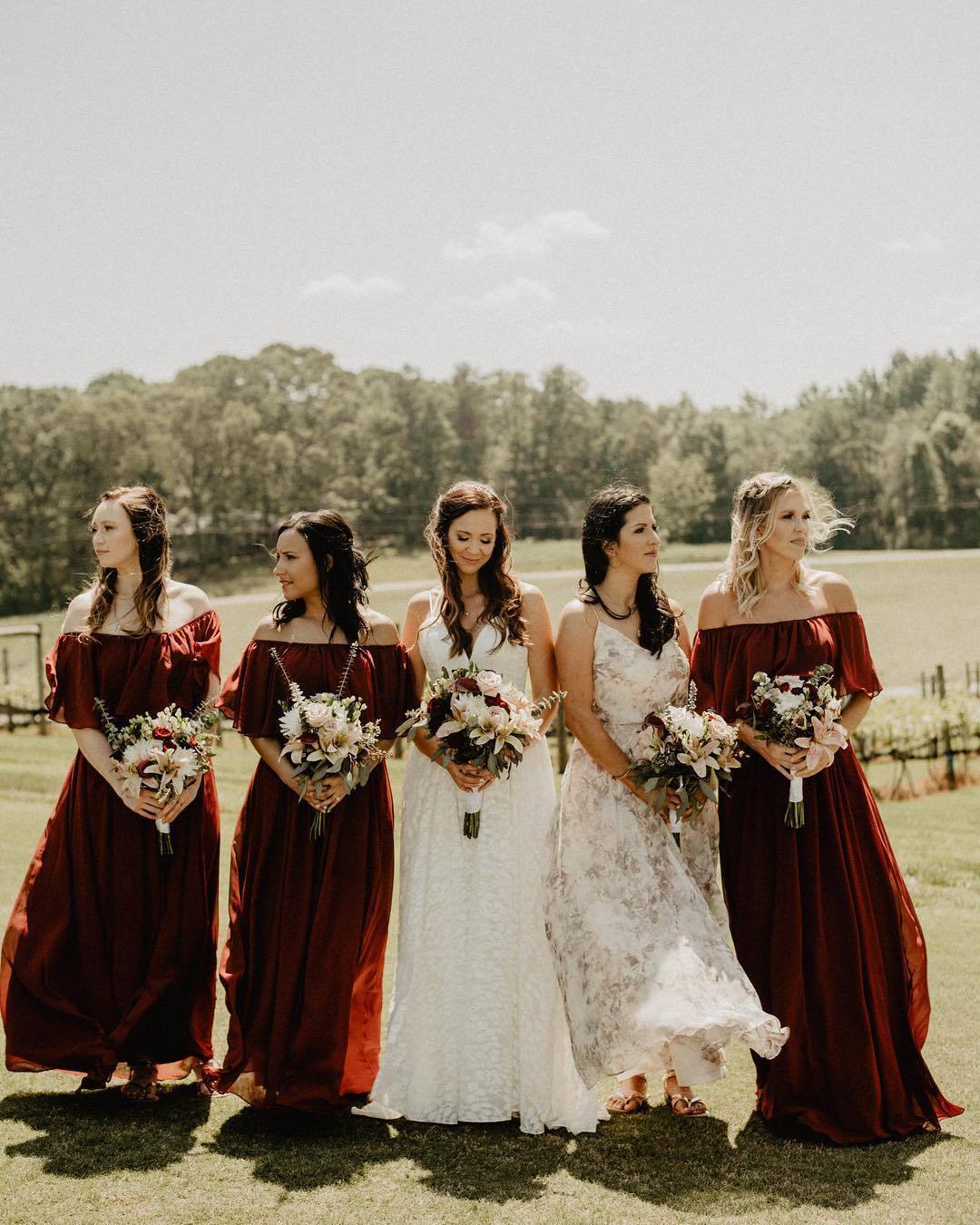 Amazing Chiffon Burgundy Bridesmaid Dresses Okeydress Amazing Chiffon Burgundy Bridesmaid Dresses Okeydress