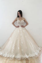 Champagne Particular Applique Sweep Train Buttons Scoop Sleeveless Wedding Dresses