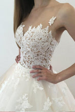 Champagne Particular Applique Sweep Train Buttons Scoop Sleeveless Wedding Dresses