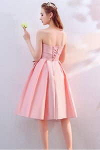Strapless Pink Bridesmaid Dresses
