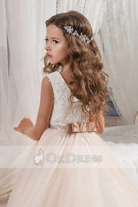 Ball Gown Sleeveless Beading Floor-Length Flower Girl Dresses