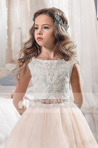 Ball Gown Sleeveless Beading Floor-Length Flower Girl Dresses