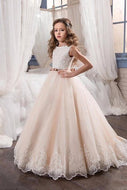 Ball Gown Sleeveless Beading Floor-Length Flower Girl Dresses