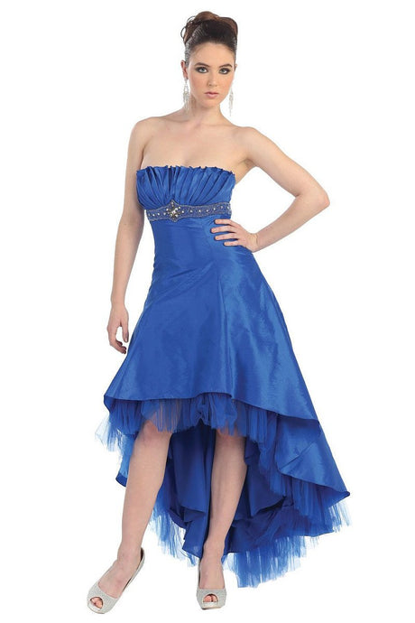 Blue OKdress Long Short Bridesmaids High Low Dress Formal Prom